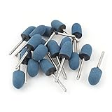 uxcell 軸付き砥石　研磨　ルーター　マウントポイント　ラバー研磨ポイント　3mmシャンク　12mmコーンヘッド ブルー　18個