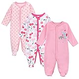 エルフ ベビー(Fairy Baby)新生児服 足つきカバーオールロンパース 長袖 3枚セット 出産祝い 女の子 7-9M セット1