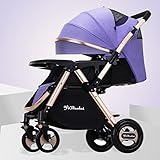 ベビーカー、折り畳み式四輪車、アルミ合金フレーム、スーパーショックアブソーバ ( Color : Light purple )