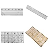 Dovewill ４枚　アクリルルーラー　定規　キルティングツール　手作り　縫い作りパーツ　15cm　30cm　30x15cm
