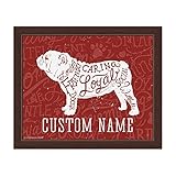 Friendly Caring Loyal Friend英語ブルドッグ赤でカスタマイズ可能な壁アートプリント 16x20 CUSTDOG154ESP16x20