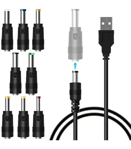 Amazon.co.jp: USB DC ケーブル 2m 変換プラグ付き7 in 1 DC充電コード