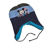 ミッキーマウスMickey Mouseオフィシャル冬用フリース耳フラップニット帽ビーニー（0～2歳）、ピンク  - ディズニーオフィシャルグッズ