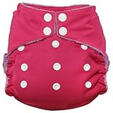 Imagine Baby Products Rayon From Bamboo All-In-One Snap Diaper, Raspberry by Imagine Baby Products