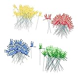 Fenteer ガーデン　園芸　トンボ　装飾　スティック　屋外　ガーデンオーナメント　鉢植え　4色（各色50本）　プラスチッ＋金属製