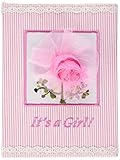 Stephan Baby Really Rosy Keepsake Mini Stripe Photo Album Brag Book, It's a Girl, Pink/White by Step