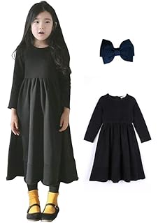 Amazon 女児ワンピース キッズ 法事 冠婚葬祭 ワンピース 子供 ブラック 黒 ガールズ ワンピース 女の子 ワンピース 子供服 フォーマル ワンピース 普段着 葬服 春夏秋冬 子ども ワンピース ワンピース チュニック 通販