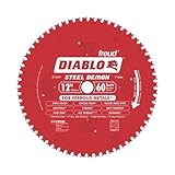 Freud D1260F Diablo Ferrous Cutting Saw Blade - Mild Steel- Low RPM- 12 inch x 60t TCG Perma-Shield 