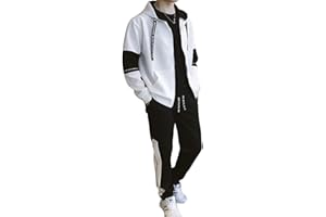 [foveitaa] メンズ ジャージ 上下 スエット上下 セット 大きいサイズ 秋服 春服 ゆったり かっこいい ジップ パーカー ポケット付き フード付き 長袖 ジャージ スポーツウェア セットアップ