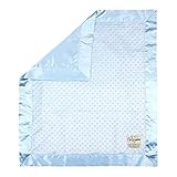 My Blankee Minky Dot/Back Satin Flat Satin Border Blanket, Blue, 30 x 35 by My Blankee
