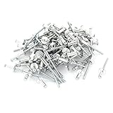 uxcell 100個入り　4mm x 10mm　アルミ　大規模フランジ　オープンドーム　ブラインドリベット