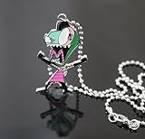 Invader Zim Alien GirロボットGlitter GAZ DIB ZIMペンダントネックレスキーリング