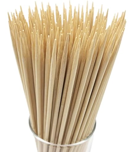 150 Brochettes En Bambou Naturel - 25,4 Cm (10 Pouces), Pointes Semi-tranchantes, Pour Barbecue, Apéritif, Cocktails
