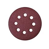 POWERTEC 45112 A/O Hook and Loop 8 Hole Disc 6-Inch 120 Grit 25 PK [並行輸入品]