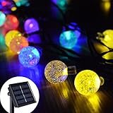 Jimeng　イルミネーション　ソーラー　LED　クリスマス　ストリングライト　充電式　30球　ソーラーライト　ボール型　カラフル