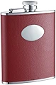 Visol VF1201 Sienna Red Leather Stainless Steel 6oz Hip Flask