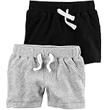 カーターズ（Carter's）男の子用ブラックxライトグレーボディスーツにピッタリなショートパンツ2枚セット (12months(72-78cm)) [並行輸入品]