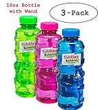 3 Pack of Little Kids Fubbles No-Spill Bubble Tumbler Solution Refill Bottle with Medium Wand - 16 o