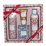 Cath Kidston(キャスキッドソン) インダルジェントセット ポートランドフラワーズ (ボディウォッシュ 200ml・ボディローション 200ml・ハンドクリーム 30ml・バスソルト 100g) 【正規輸入品】