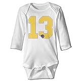 Kamifa カミファ ポール ジョージ 番号13 イラスト 長袖ボディースーツ ベビー服 おくるみ 幼児 フィットオール White 6 M