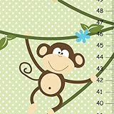 Monkeys子Personalized Growth Chart withグリーンand witheポルカドット背景、保育園ポルカドットの装飾