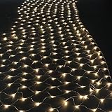 Jimeng　2*3m200球　クリスマス　イルミネーション　ナイアガラ　ネットライト　高輝度LED　ウォームホワイト