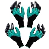 Yardsky 穴掘り グローブ ガーデニング バラ 手袋 植栽 園芸 防水 耐穿刺 爪付き 作業用(2ペアセット)