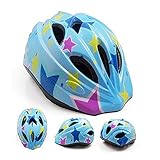 Garmine ヘルメット 子供用 可愛い 超軽量 幼児 キッズ 小学生 サイクリング 自転車 登山 スケートボードなど適用 スポーツヘルメット (ブルー星)