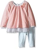 Pippa & Julieベビー女の子ストライプメッシュpeekoutセット