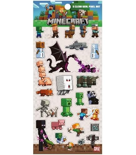 Amazon.co.jp: Minecraft (マインクラフト) Raised Sticker Sheet
