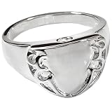 Memorial Gallery 2022s-8 Engravable Shield Ring Sterling Silver Cremation Pet Jewelry Size 8 [並行輸入品]