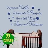 No Joys On Earth Boy - Wall Decal Sticker Quote baby nursery (Medium) by Wondrous Wall Art