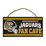 Jacksonville Jaguars NFL Wood Sign with Hangingロープ