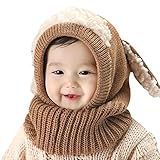 Nice Days（ナイス　ディズ）　ベビーニット帽子　秋冬幼児赤ちゃん　キャップ　可愛いワンちゃん　防寒 (カーキ)