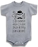 グレークルーネックBaby Tee Time Boys ' ah good sir I do believe one piece カラー: グレー