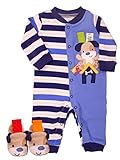 Taggies Baby Boy犬印刷ロンパースとスリッパ カラー: ブルー