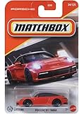 Matchbox Porsche 911 Targa [レッド/ブラックトップ] 34/125、1:64スケール ダイキャストトイビークル