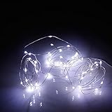 LEDイルミネーションライト 防水 8種類点滅パターン 防滴 ジュエリーライト リモコン付き 七夕 クリスマスライト 結婚式 屋外　ガーデン 室内の飾り 電池式 50球 5m ホワイト