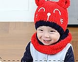 2017年冬の新ぬいぐるみクマの形状デュアルボールキャップ (red)