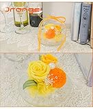 プリザーブドフラワードームアレンジ ポムポムドーム 5カラー (オレンジ)