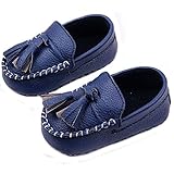 ELee Baby Toddler Handmade Sewing Artificial Leather Vamp Soft Sole Loafers Training Crib Shoes (0-6