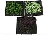Muma フェイクグリーン 壁掛用 人工 観葉植物 インテリア グリーン 緑 植物 造花 壁掛け 雑貨 3個セット 保証付(ブラック)