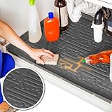 Xtreme Mats シンク下バスルームキャビネットマット 深さ19インチ 1/4インチ 防水キャビネット保護 ドリップトレイライナー 幅と色をお選びください (グレー 40インチ 1/4 x 19 1/4)