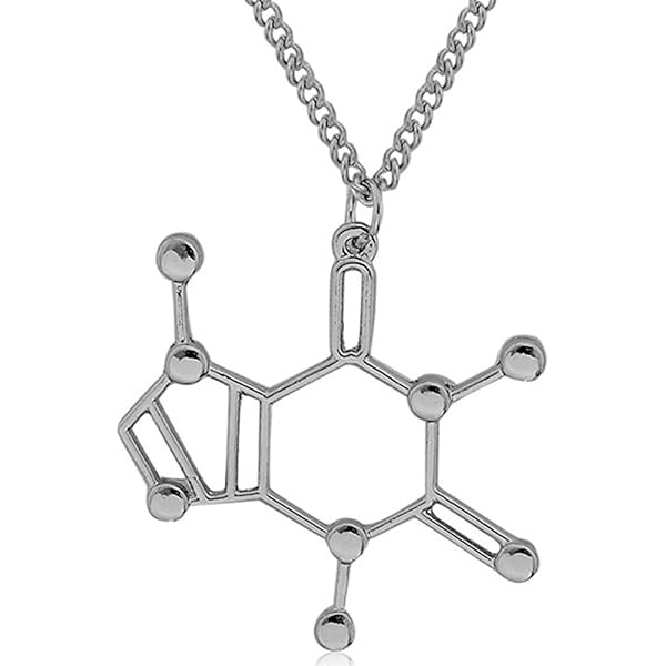 Amazon | JAJAFOOK カフェイン分子構造ペンダント 化学