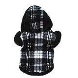 レンコス（Lemcos）ペット 服 秋冬 フード付き小型犬猫用 チェスカ 図案 縞模様 犬洋服 シャツ コート可愛い 散歩 暖かい 防寒 秋冬 犬服 アパレル 子犬 コスチューム プレゼント