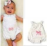 Franterdベビーガールズ花柄レースロンパース新生児幼児ジャンプスーツスーツ服 ホワイト