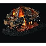 Real Fyre Charred Rugged分割オークシースルーVentedガスログセットwith Burner ブラウン CHRRSOG4-224