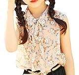Bevalsa女の子 Tシャツ ベスト 着心地 花柄 蝶結び ノースリーブ 子供用 Tシャツ