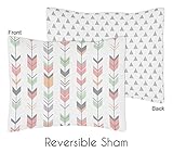 Sweet Jojo、グレー、コーラル標準枕カバーの設計ミントウッドランド矢印女の子寝具セット