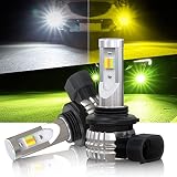 【超爆光モデル】hb4 led フォグ 3色切り替え hb3 led フォグランプ 爆光 3色 ホワイト/黄色/ライムグリーン 車検対応 ファンレス 角度調整 DC12V カラーチェンジ ホワイト/イエロー/レモンイエロー車用LEDバルブ 2個セット